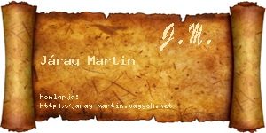 Járay Martin névjegykártya