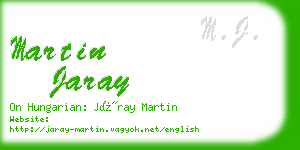 martin jaray business card
